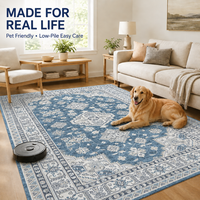 Klassischer Orientalischer Boho-Medaillon Waschbarer Plüsch-Dicker Rutschfester Weicher Teppich für Wohnzimmer Schlafzimmer Esszimmer