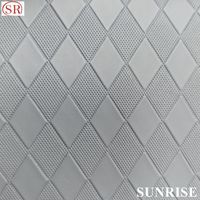Tissu en PVC gaufré en cuir PU à motif diamant pour l'extérieur, idéal pour les bagages, les trousses de maquillage et les étuis de téléphone – Stock usine