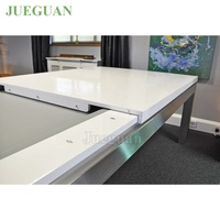 Mesa de Billar Fusion Tables de 7' con Superficie de Pizarra de Acero Inoxidable, Troneras de Cuero, Colores Personalizables y Base de Pizarra de 3 Piezas