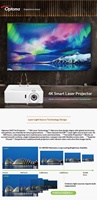 Projecteur laser 4K Optoma UHZ716, Android 11, courte portée, 3D, home cinéma intelligent avec WiFi, 3000 lumens, stéréo, portable