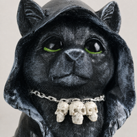 Statue Chat Noir Halloween Figurine Résine Ornement Décoration Maison Jardin Bureau Table Étagère