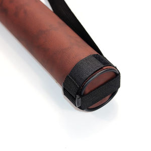 Hochwertige braune, runde Billardqueue-Tasche aus Leder, 82 cm lang, mit 2 Löchern (1B1S) - Product Image 4