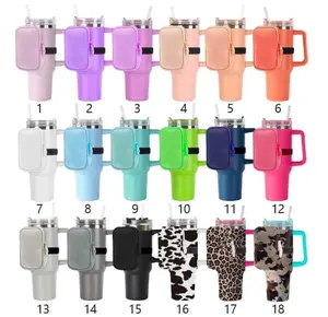 Neoprene 40oz phiêu lưu làm dịu chai nước Pouch 40oz cốc cốc Túi với dây kéo chai nước Túi