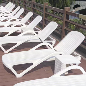 Chaise longue d'extérieur moderne en <span class=keywords><strong>plastique</strong></span> pour cour, piscine, <span class=keywords><strong>jardin</strong></span>, balcon, imperméable, protection solaire, détente, chaise longue extérieure - Product Image 4