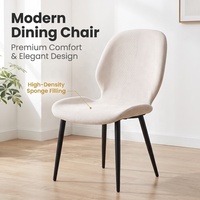 Chaise de salle à manger en lin blanc ivoire, hauteur réglable, pieds en tube de fer épais, base croisée renforcée, mobilier moderne pour restaurant et maison