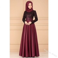 Abaya musulmane pour femmes, manches longues, jupe longue, col rond, robe de prière modeste pour tous les jours