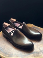 Mocassin Olive Plat À Bout Rond ML18 Cie pour Homme, Chaussures Bateau À Enfiler, Peintes à la Main, Semelle Extérieure en Cuir de Haute Qualité, Chaussures Sur Mesure d'Automne