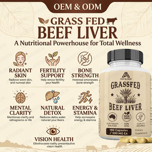 Capsule di Fegato di Manzo Alimentato a Erba OEM, Integratore per la Salute del Fegato Liofilizzato, Supporta l'Immunità e il Benessere di Tutto il Corpo - Product Image 2