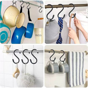 Iron S <b>Hooks</b> 10-15kg Load Capacity With Pvc Coating For Garage Patio Hanging <b>Plants</b> Clothes <b>Hooks</b> - Product Image 5