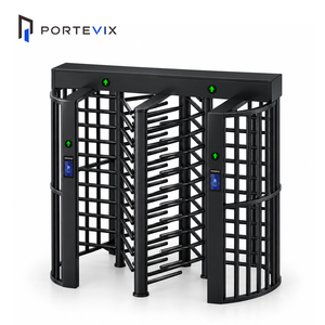 Torniquete de Alta Seguridad Negro de Altura Completa, Doble Vía, Anti-Escalada, con Lector IC RFID para Fábricas y Empresas - Product Image 2