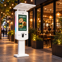 Kiosque de commande extérieur pour restaurant avec auvent de protection, écran tactile PCAP 32 pouces et terminal de menu Intel Core i5