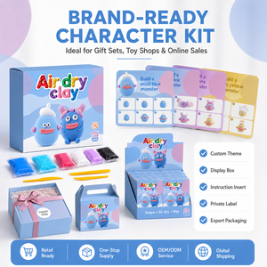 Kit de Pâte à Modeler à Séchage à l'Air Personnalisé OEM en Gros, 6 Couleurs, Guide de Fabrication, Boîte de Présentation à Marque Privée, Vente Directe Usine - Product Image 6