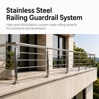 Barre de balustrade moderne en acier inoxydable pour intérieur et extérieur