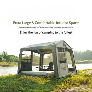 Tente de camping gonflable portable pour les familles Conception de tente d'air en tissu Oxford imperméable - Product Image 5