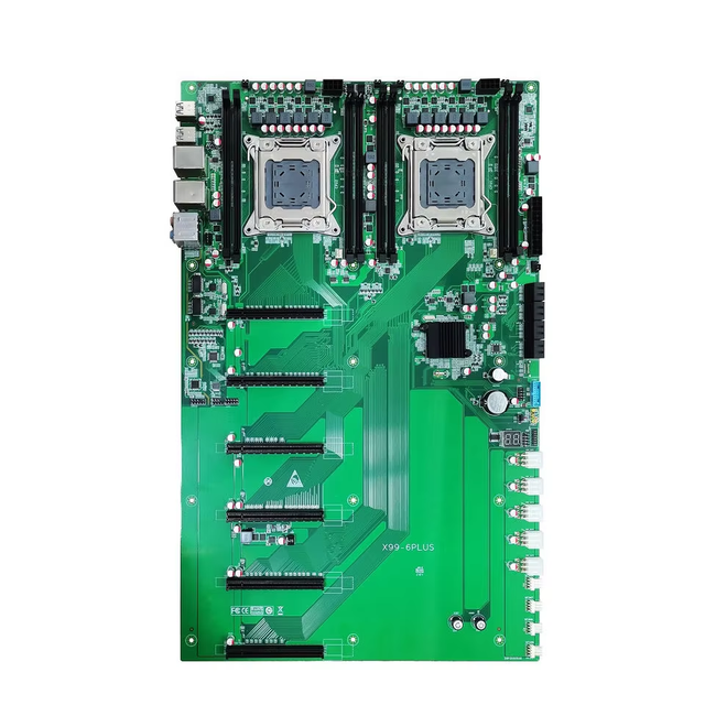 X99 Dual CPU Motherboard LGA2011-3 Motherboard E-ATX Server Motherboard 6 PCI-E GPU Slot 60mm Spacing 8*DDR4 for Aleo Computing