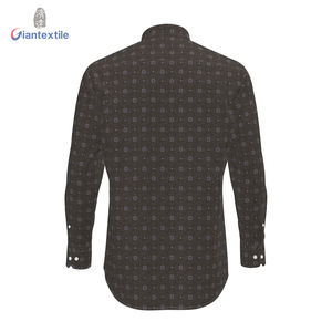 Giantextiel Heren Casual Shirt Met Lange Mouwen Mooie Geometrische Print Katoenen Popeline Single Breasted Met Herfst Look Sample Beschikbaar - Product Image 2