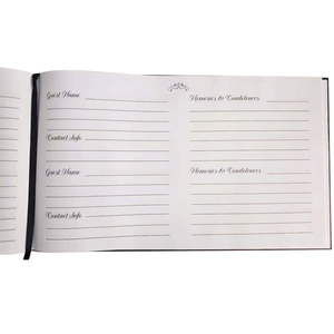 Libro de invitados funerarios de boda, libro de tapa dura grande y personalizada en inglés con ventana - Product Image 6