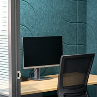 Panneau acoustique CNC haute densité de 24 mm, gravé, NRC 0,95 |   Feutre PET ignifuge classe A B1, design personnalisé pour hôtel, design moderne