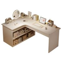 Bureau d'angle en L avec étagère intégrée et tiroir, en bois extra épais, idéal pour ordinateur, maison, étudiant, chambre, bureau