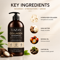 Shampoo au collagène en marque privée, naturel et biologique, avec beurre de karité, huile de batana, huile de ricin, produits de soin des cheveux pour la croissance et la réparation des cheveux pour femmes