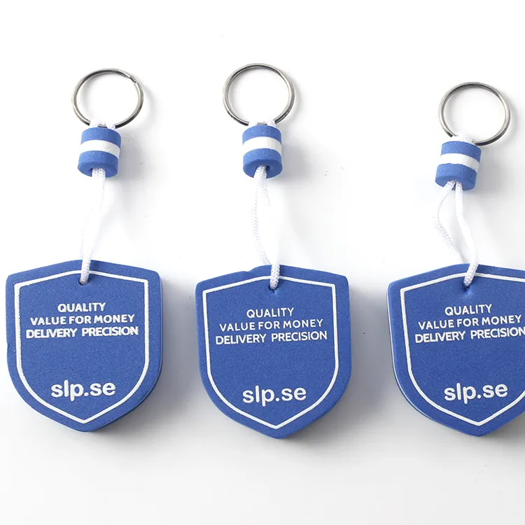 Vente en gros de porte-clés promotion porte-clés flottant eva pu mousse porte-clés flottant logo imprimé