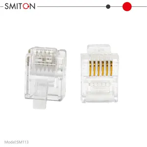 6P6C Connector Rj11 Rj12 Connector For Telephone Cable