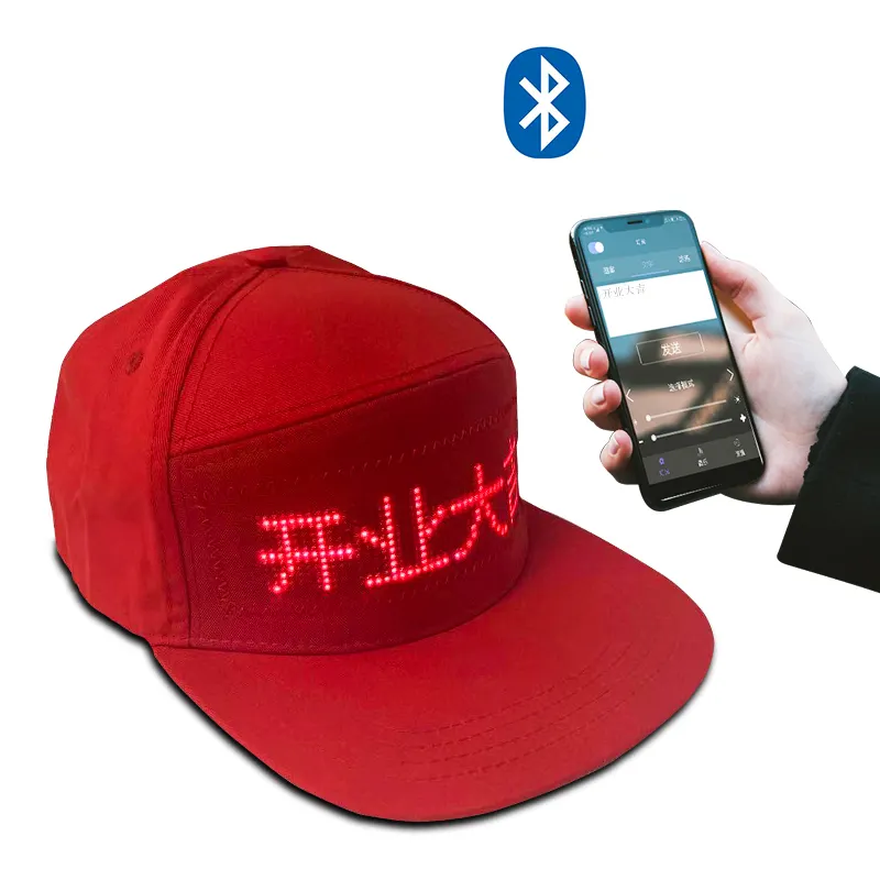 LEDディスプレイ野球帽スクロールメッセージディスプレイ帽子サインボードUSB充電式スクリーンプログラム可能なLEDキャップと帽子