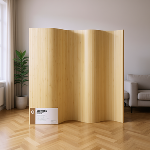 Paravent en bambou MUIITHAG, largeur 236,2 pouces, hauteur 65 pouces, pliable, design minimaliste naturel - Product Image 2