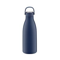 Botella de Agua Personalizable de Acero Inoxidable de 600 ml, Tapa Antiderrames con Flexible Abertura de 180° °   Botella Térmica con Asa de Anillo