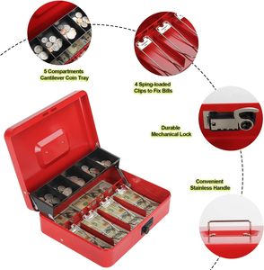 <span class=keywords><strong>Caja</strong></span> de monedas de metal con cerradura de seguridad, <span class=keywords><strong>Caja</strong></span> de Ahorro de efectivo <span class=keywords><strong>para</strong></span> el hogar y la tienda, <span class=keywords><strong>caja</strong></span> de efectivo - Product Image 4