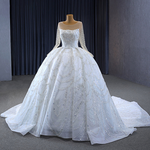 Moderno bianco a maniche lunghe elegante signora tutù gonna con decorazione in pizzo abito da <span class=keywords><strong>sposa</strong></span> damigella RSM231115 - Product Image 5