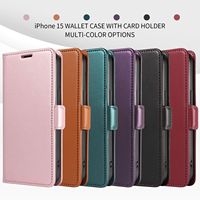 Étui de téléphone en cuir PU pour iPhone 18 Pro Max 17 16 15, cuir doux au toucher, fermeture magnétique, charge sans fil