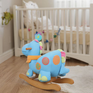 TikTok Hot Blue <span class=keywords><strong>Dragon</strong></span> Puppe Unisex Holz Schaukel stuhl mit Plüsch Tier Aufsitz Spielzeug für Baby <span class=keywords><strong>Dragon</strong></span> Schaukel pferd - Product Image 5