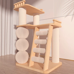 Mewah Klasik kayu padat pohon kucing terintegrasi bingkai memanjat papan gores sarang terinspirasi oleh kapsul ruang angkasa - Product Image 2