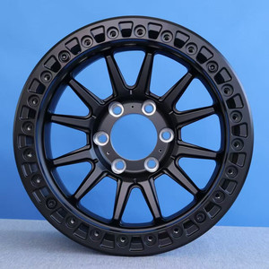 Jantes en alliage forgé Beadlock noires de 17 et 18 pouces pour tout-terrain, 6x139.7 5x127, robustes, pour modification de voitures tout-terrain 4x4, SUV et camions - Product Image 1