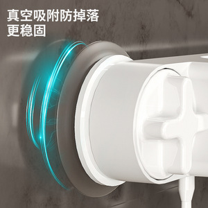 Suli Suction Cup Mop Holder With Hooks For <b>Kitchen</b> Bathroom <b>Storage</b> Rack White 1-3kg Load Capacity - Product Image 4