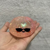 Pelota Antiestrés de 8.5cm con Forma de Dumpling Relleno de Puré Dorado Brillante, Juguete Creativo con Líquido para Aliviar la Ansiedad