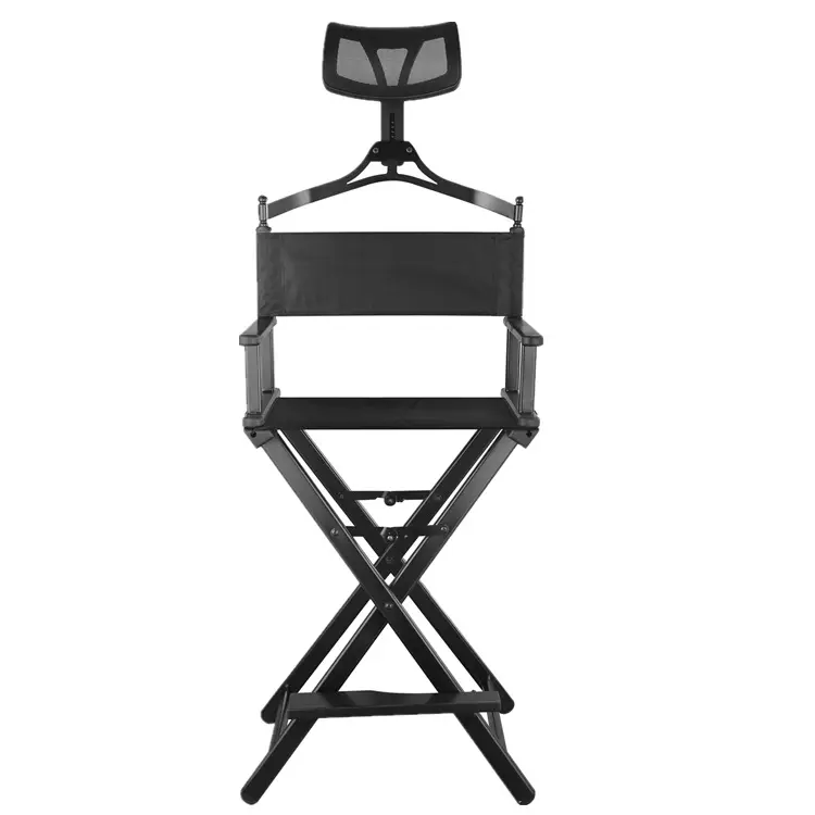 Складное кресло с подголовником, удобная спинка и подставка для ног, премиальное алюминиевое кресло для макияжа для художника красоты