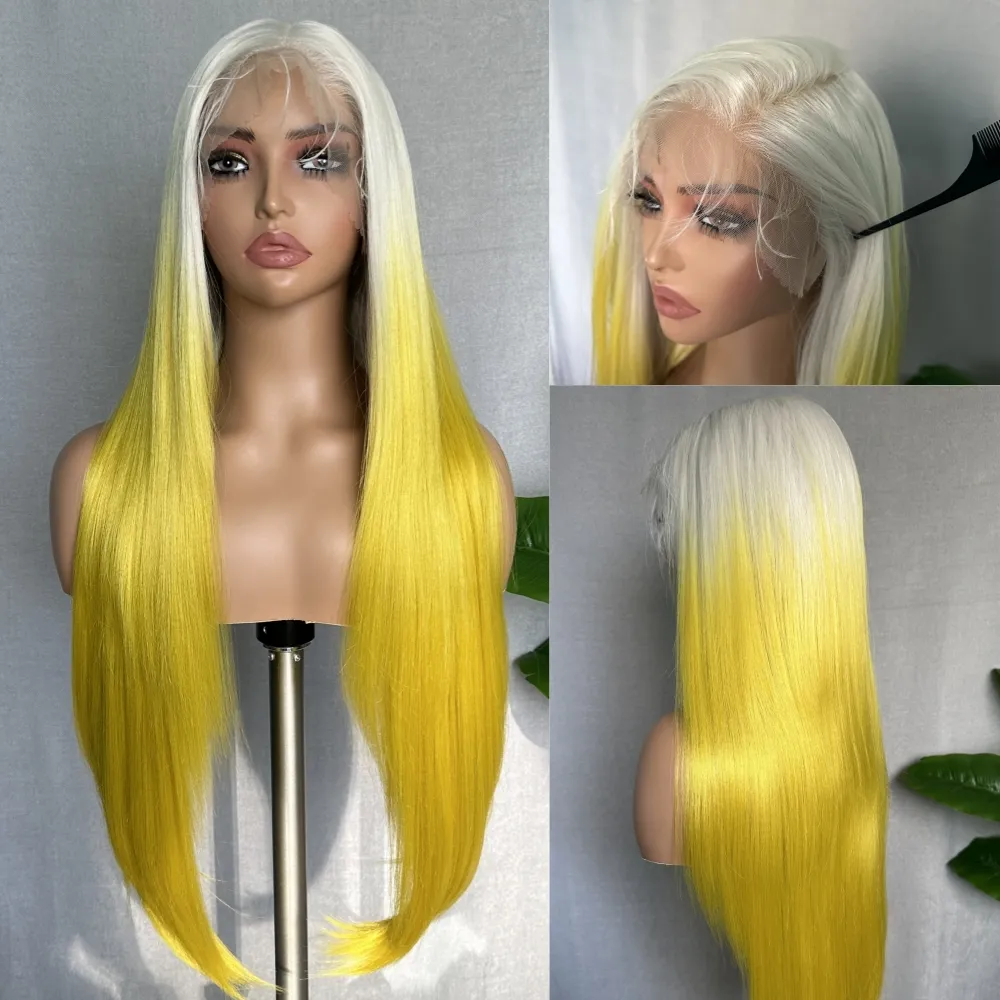 X-TRESS Körper Welle synthetische Haare Ombre farbige synthetische Perücken mit Mittelteil Spitze natürliche Haar Perücken Faser Perücken für Frauen Party