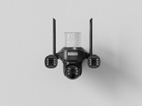 OMSEN 2026 Nouvelle Tendance Lampe Murale Solaire Caméra LED RGB Éclairage Blanc Chaud avec 3 Objectifs de Caméra CCTV WiFi et Carte SIM 4G