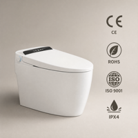Toilette intelligente tout-en-un avec séchage à air chaud, siège chauffant, ouverture automatique du couvercle, buse autonettoyante et veilleuse