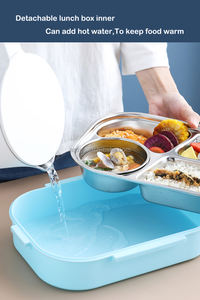 Escalier top sale 4 diviseurs enfants enfants boîte à déjeuner en acier inoxydable pour enfants boîte à déjeuner pour adultes - Product Image 4