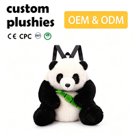 Sac à dos en peluche personnalisé Panda, sac en peluche mascotte personnalisé pour enfant, personnage mignon en coton, grande capacité