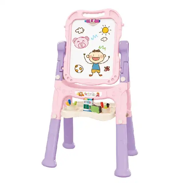 Art Easel Toys Magnetic Chalk Board with Painting Accessories Rotatable Double Sided Easel Drawing Board Toys