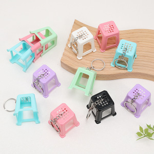 Miniature stool pendant, a <b>small</b> plastic square stool in multiple colors, popular online style, suitable for bags, keychains, - Product Image 1