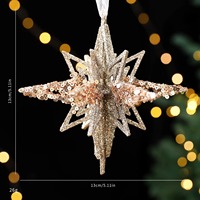 Hochwertige Luxus-Weihnachtsdekorationen Handbedruckte Hirschform PC Glitzer Hängende Ornamente