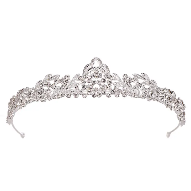 Tiara de boda de cristal para niña y mujer, diadema de princesa, corona, corona nupcial, joyería para el cabello
