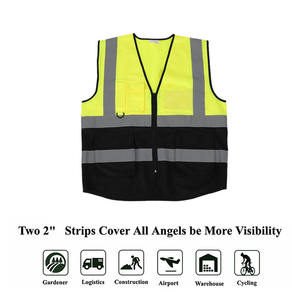 حار بيع الأمن العمل الآمن استخدام الأصفر الأسود عالية الوضوح سترة سلامة عاكسة - Product Image 3