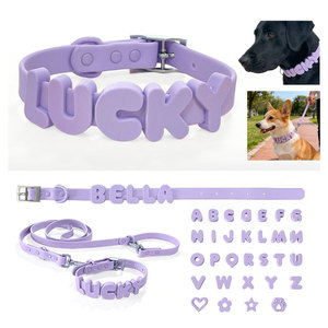 Paquete DIY para <span class=keywords><strong>Collar</strong></span> de Perro de Silicona con 26 Letras del Alfabeto y 4 Dijes, Compatible con Correas de 3/4 y <span class=keywords><strong>1</strong></span> Pulgada - Product Image 1