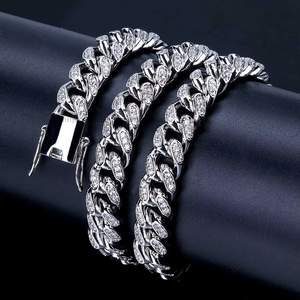 European American <b>Cross</b>-border for Men's Women's Trendy Clavicle Necklace Street Dance Accessories Zircon <b>Chain</b> - Product Image 1